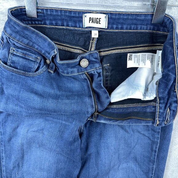 Paige Hoxton Ankle Jeans Medium Wash Denim Mid Rise Womens Blue Size 28 - Picture 4 of 11